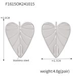 color: F1615-Silver Heart Earrings
