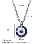 color: XL410BEWES Blue White Enamel Steel Color Necklace