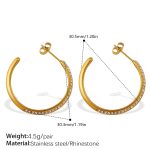 color: EH1256WEG White Rhinestone Hoop Earrings