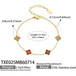 color: TXE025-Red Color Zircon Gold Bracelet -17+5cm