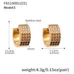 color: F651-Black Zircon Earrings -Small