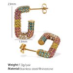 color: EH835CRG Multicolor Rhinestone Gold Earrings