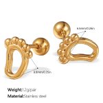 color: EH1010G Piercing Gold Stud Earrings