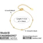color: E460-B Style Zircon Gold Bracelet -16.5+5cm