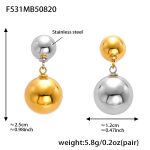 color: F531-Double Mixed Color Earrings