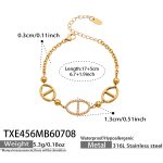 color: TXE456-Box Link Gold Bracelet -17+5cm