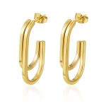 color: 3 Oval Two Spliced Wire Gold