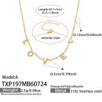color: TXP197-A Style LOVE Zircon Gold Necklace -42.5+5cm