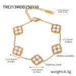 color: TXE213-Gold White Shell Bracelet