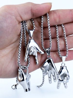 Drag Hook Couple's Pendant Design New Necklace a Pair of Personality Men and Women Jewelry Lover