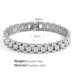 color: SL12 Men's 19cm Steel Color Bracelet