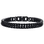 color: 8mm Double 4 Jewelry Clasp Black / size: 18cm Stainless Steel