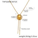 color: TXP326-Gold Zircon Necklace 40+5cm