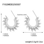 color: F102-Steel Color Sunflower Earrings