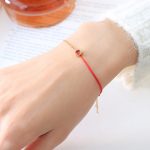 color: E026-June Orange Red Zircon Bracelet