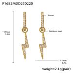 color: F1682-Gold Zircon Earrings