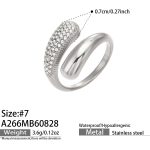 color: A266-Zircon Steel Color Open Ring / size: US 7