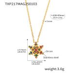 color: TXP217-Gold Mixed Colors Zircon Necklace
