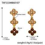 color: TXF533-Champagne Color Zircon Earrings