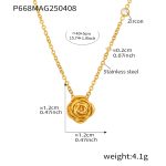 color: P668-Rose Necklace 40+5cm