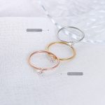 Very Simple One Small Diamond Ring All-Match Women's Stainless Steel Non-Fading Ornament