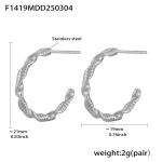 color: F1419-Steel Color Earrings