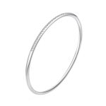 color: Size 67 Glued Stones Bangle Steel Color