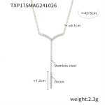 color: TXP175-Steel Color Set with Zircon Necklace