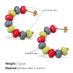 color: EH1082CRG Colorful Ceramic Earrings