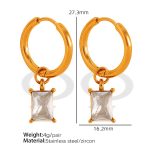 color: EH353 White Zircon Gold Earrings