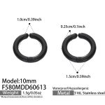 color: F580-Black Earrings -Inner Diameter 10mm