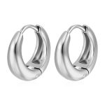 color: Round Curved Surface Cast Ear Cuff Steel Color Small