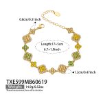 color: TXE599-Yellow Zircon Gold Bracelet 17+5cm