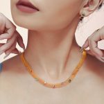 Mesh Chain Ribbon Geometric Colorful Zircon Necklace, Bracelet Set Stainless Steel PVD Electroplating Non-Fading Ornament