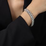color: E222-Steel Color Bracelet -17.5cm