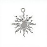 color: Single Sunflower Pendant Steel Color
