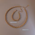 Chocker Italian Encrypted Woven Chain Personalized Necklace Stainless Steel Bracelet P1006-E228 Twist Jewelry