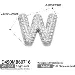 color: D450-Letter W Steel Color Pendant