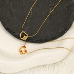 Heart-Shaped Cat's Paw Stainless Steel Necklace Women's Heart-Shaped All-Match High-End Jewelry