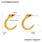 color: F1454-Gold Black Eye Earrings