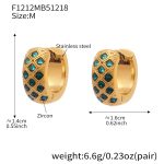 color: F1212-Blue Color Zircon Earrings -Medium