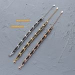 Ornament Personality Leather Rope Chain Bracelet Female Stainless Steel 18K Gold Bracelet Couple E200