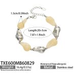 color: TXE600-Yellow Resin Steel Color Bracelet -20+5cm