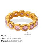 color: JZ174PKG8 Pink Zircon Round Ring