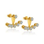 color: Five-claw Stud Earrings Gold