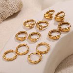 Popular Simplicity Geometric round Earrings Female Design Vacuum Plating Stainless Steel