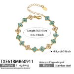color: TXE618-Blue Turquoise Gold Bracelet -16.5+5cm