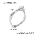 color: A830-Steel Color Ring / size: US 7