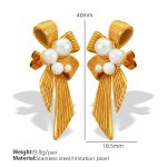 color: EH263 Acrylic Bead Gold Earrings
