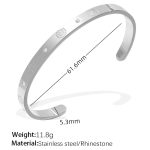 color: SZ217WES White Rhinestone Silver Bangle